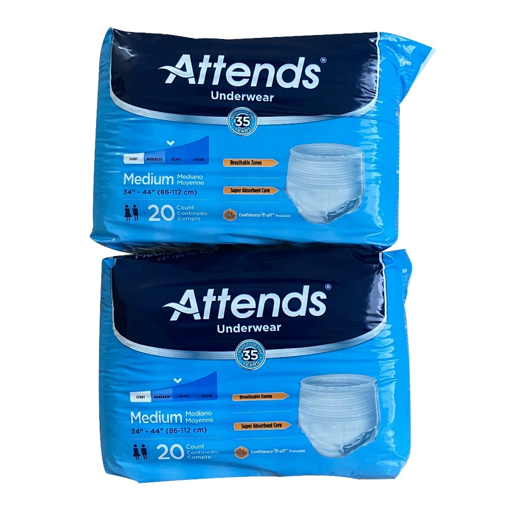 Attends Disposable Underwear Pull On with Tear Away Seams Medium, AP0720 NEW